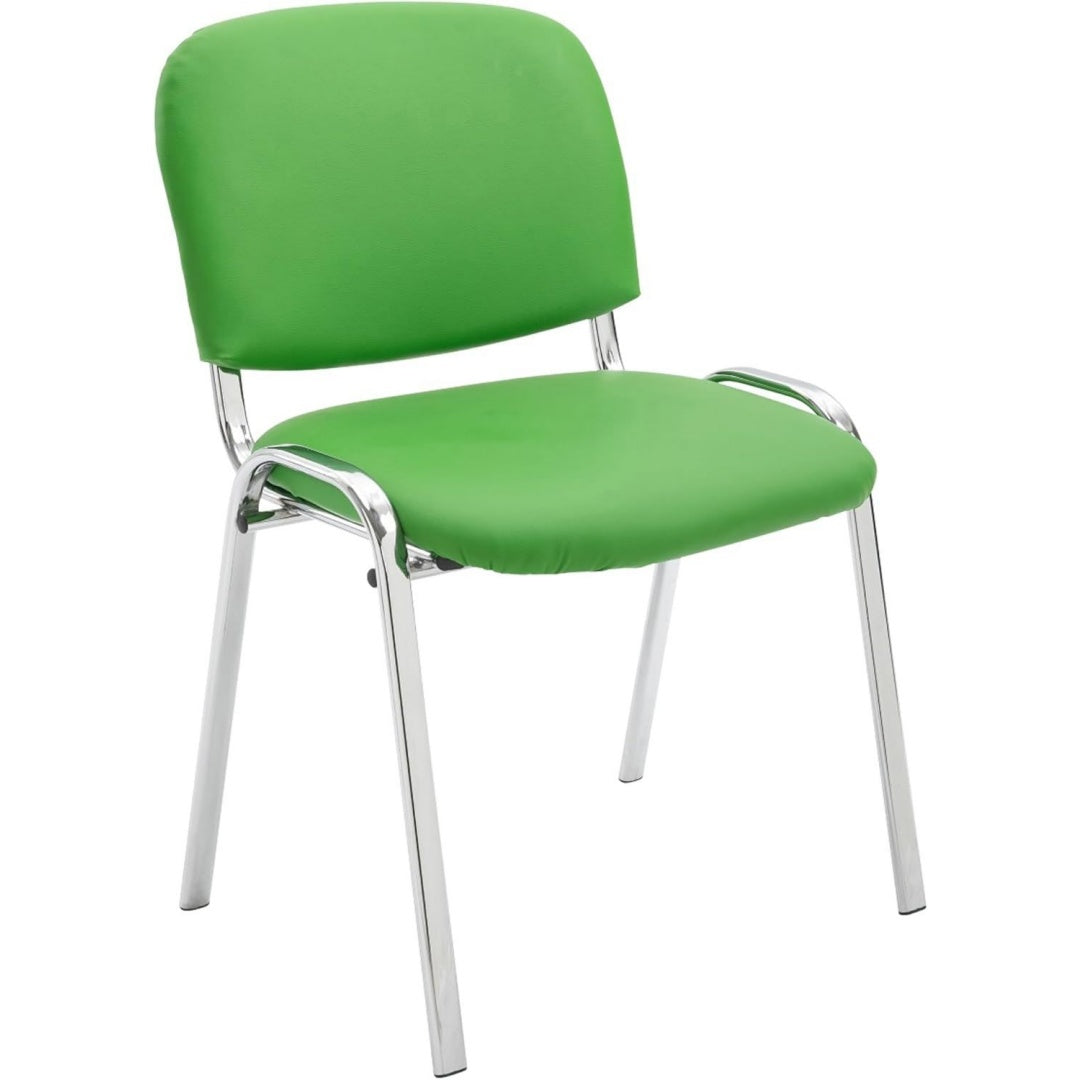 sedie per sala d'attesa verde metallo cromato