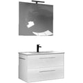 armadietti a specchio bianco alluminio con lavabo doppio